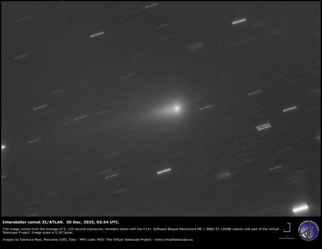 Interstellar comet 3I/ATLAS. 30 Dec. 2025.