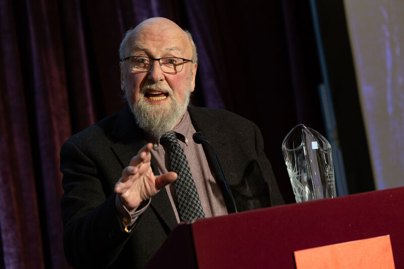 Fergus Finlay, who was inducted into the Cork Person of the Year hall of fame, speaks at the awards bash.