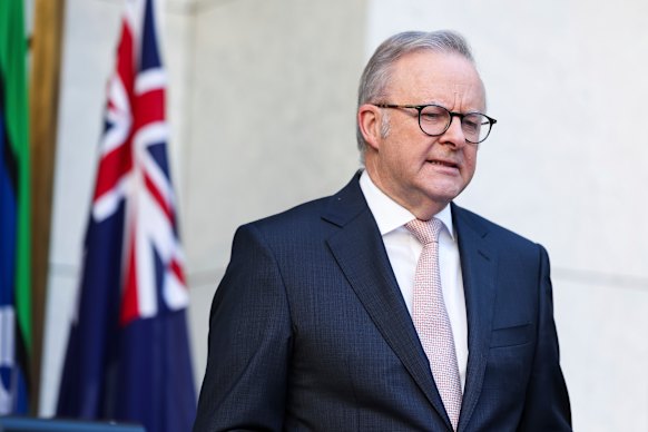 Prime Minister Anthony Albanese during a press conference in Canberra this week. 