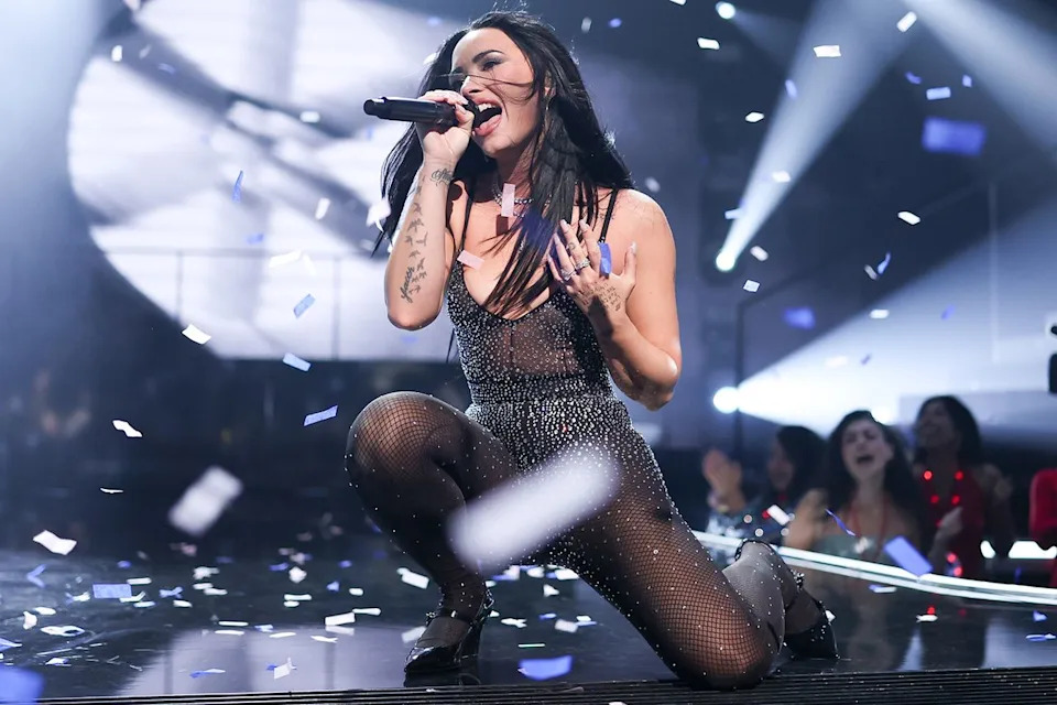Christopher Polk/Penske Media via Getty  Demi Lovato on Dick Clark's New Year's Rockin' Eve.