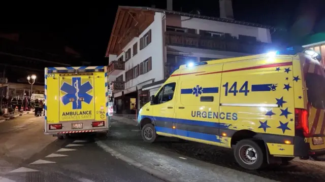 Ambulances parked near site of fire