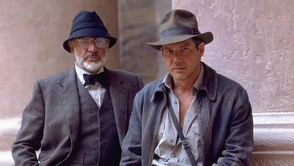Sean Connery and Harrison Ford in Indiana Jones and the Last Crusade.