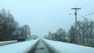 Saturday morning brought snow and ice causing motorists to exercise caution