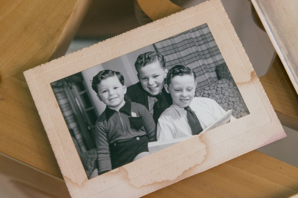 A circa 1952 photo of Neville Sarony with his younger brothers, Paul (left) and Peter (right). Photo: Tracy Wong