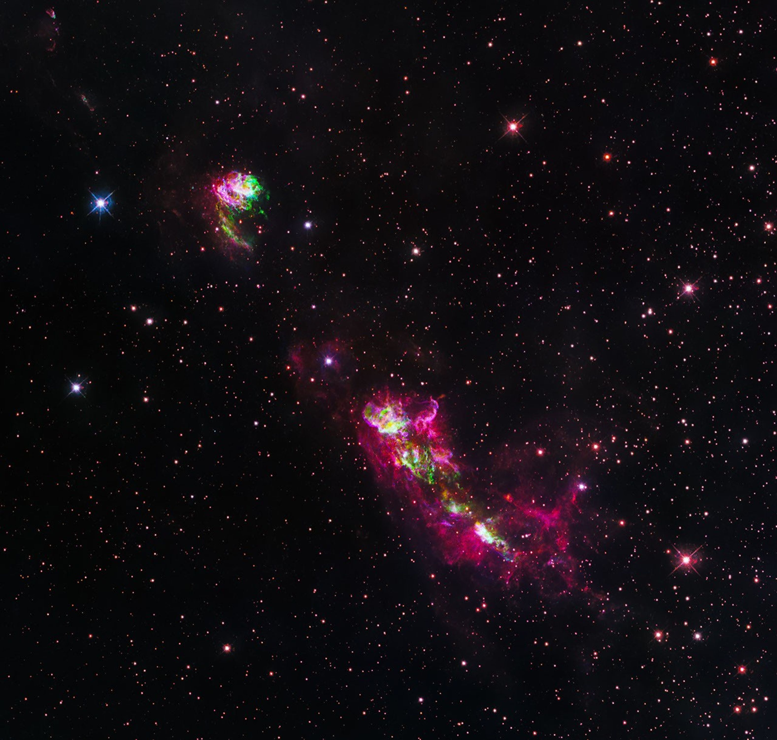 Outbursts from an infant star light up the interstellar clouds HH 80 and HH 81