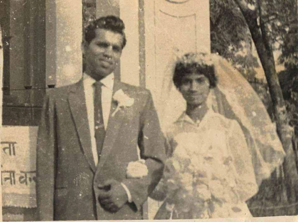 Inez's grandparents on their wedding day.
