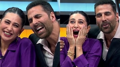 Akshay Kumar and Karisma Kapoor reunite on Wheel of Fortune.