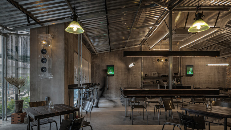 An Mien Lumiere Cafe / xưởng xép - Interior Photography, Lighting, Chair, Glass, Beam