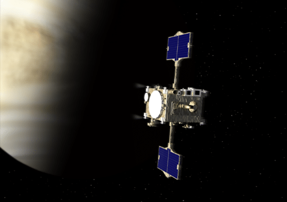 Artist’s Impression Of Akatsuki Observing Venus From Orbit.