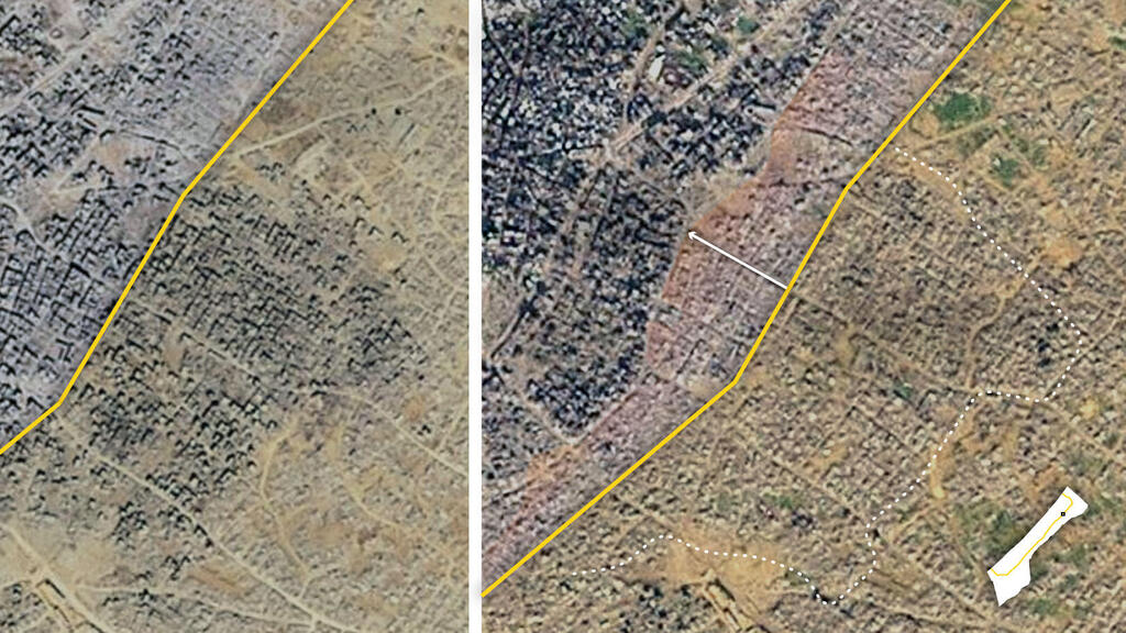 Planet Labs satellite images of the destruction in Gaza published in the New York Times (Photo: Planet Labs) צילומי הלוויין של planet labs, שפורסמו ב"ניו יורק טיימס"