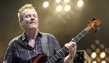 John Paul Jones onstage with Them Crooked Vultures