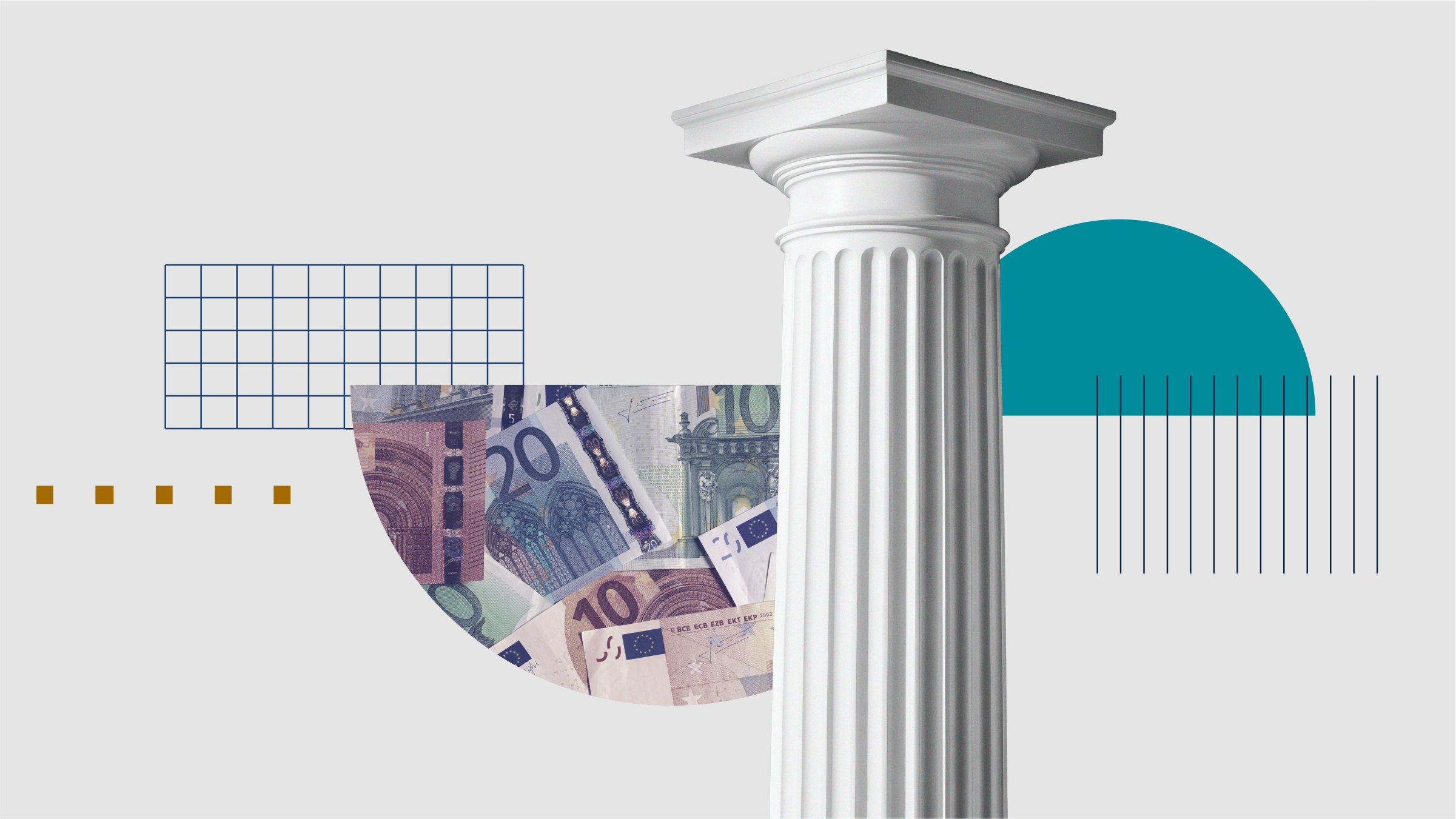 Collage illustrerat med en kolom och en euro