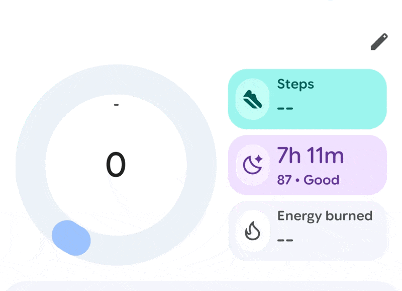 Fitbit Today tab graph animations