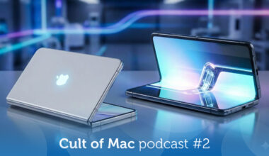 AI image of a folding iPhone, with the words