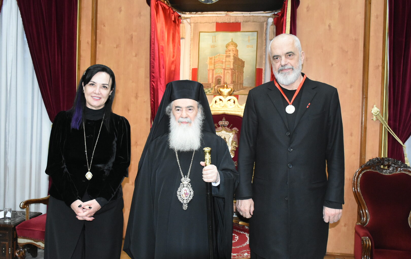 His Beatitude Patriarch Theophilos III Receives Albanian Prime Minister - Jerusalem Patriarchate