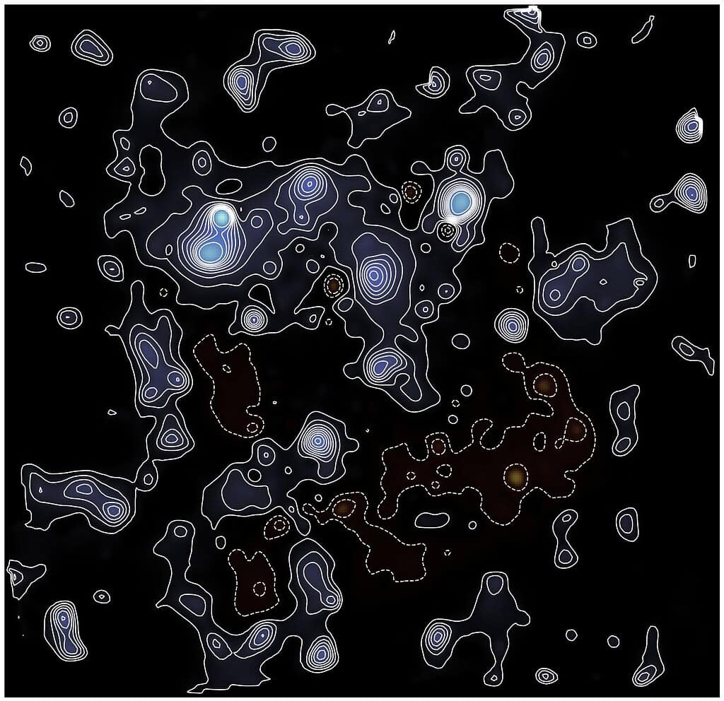 Detailed dark matter map with contour lines 