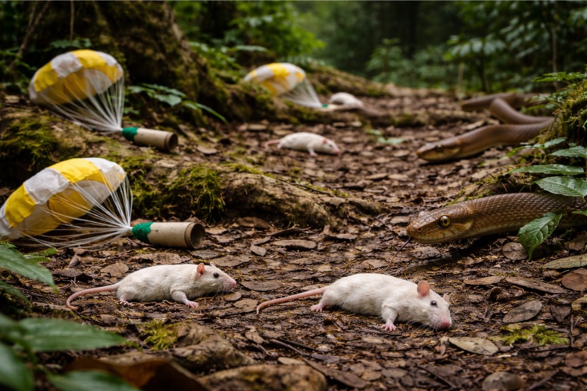 The US is using 2.000 rats given paracetamol to reduce invasive snakes in forests and protect wildlife and the power grid.