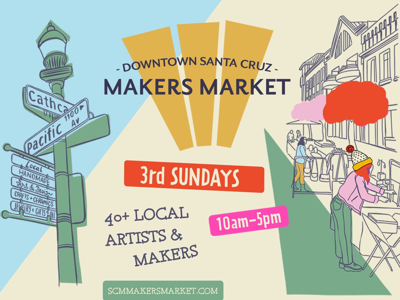 Makers Market flyer for Downtown Santa Cruz