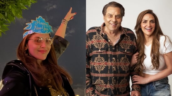 Esha Deol remembers father Dharmendra during New Year celebrations.
