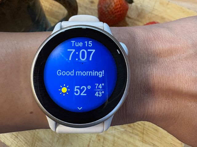 Image may contain: Electronics, Screen, Computer Hardware, Hardware, Monitor, Wristwatch, Arm, Body Part, Person, and Baby