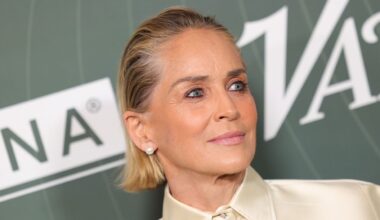 Sharon Stone, 67, Pairs Hip-High Slit Gown With Animal Print Lingerie