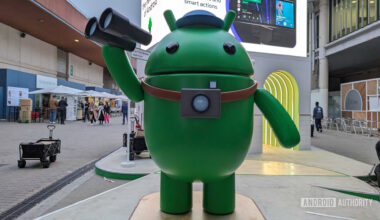 Google Android logo bugdroid mascot stock image