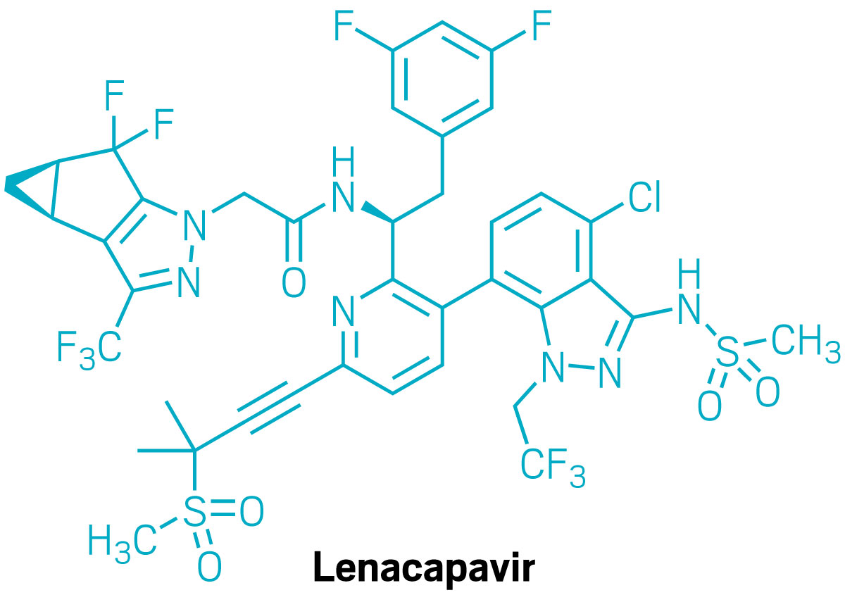 Structure of lenacapavir.