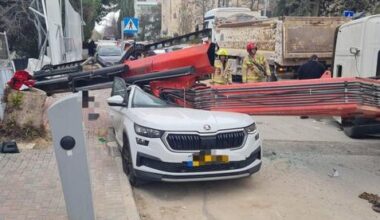 Woman killed after strong winds topple crane truck in Jerusalem
