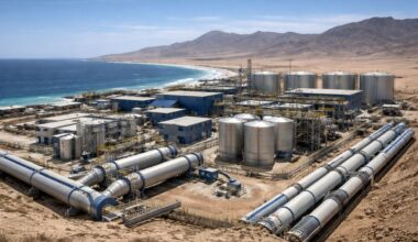 A power plant in the Atacama Desert transforms seawater into potable water per hour, guaranteeing a supply to Chilean cities in a region of extreme scarcity.