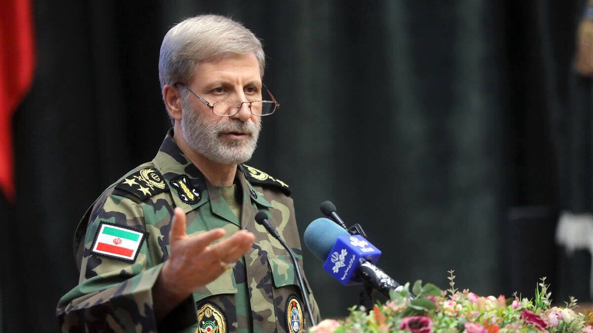 In this photograph released on Wednesday, Jan. 7, 2026, by the official website of the Iranian Army, Iran's army chief Maj. Gen. Amir Hatami speaks to military academy students, in Tehran, Iran. (Masoud Nazari Mehrabi/Iranian Army via AP
