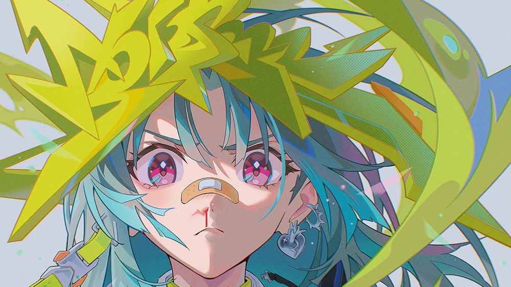 This artist blends anime aesthetics with graffiti energy