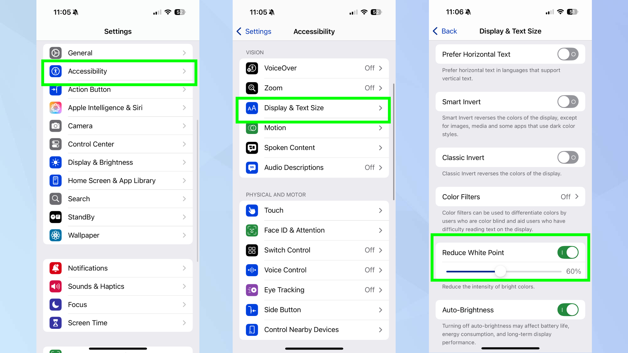iPhone Reduce White Point
