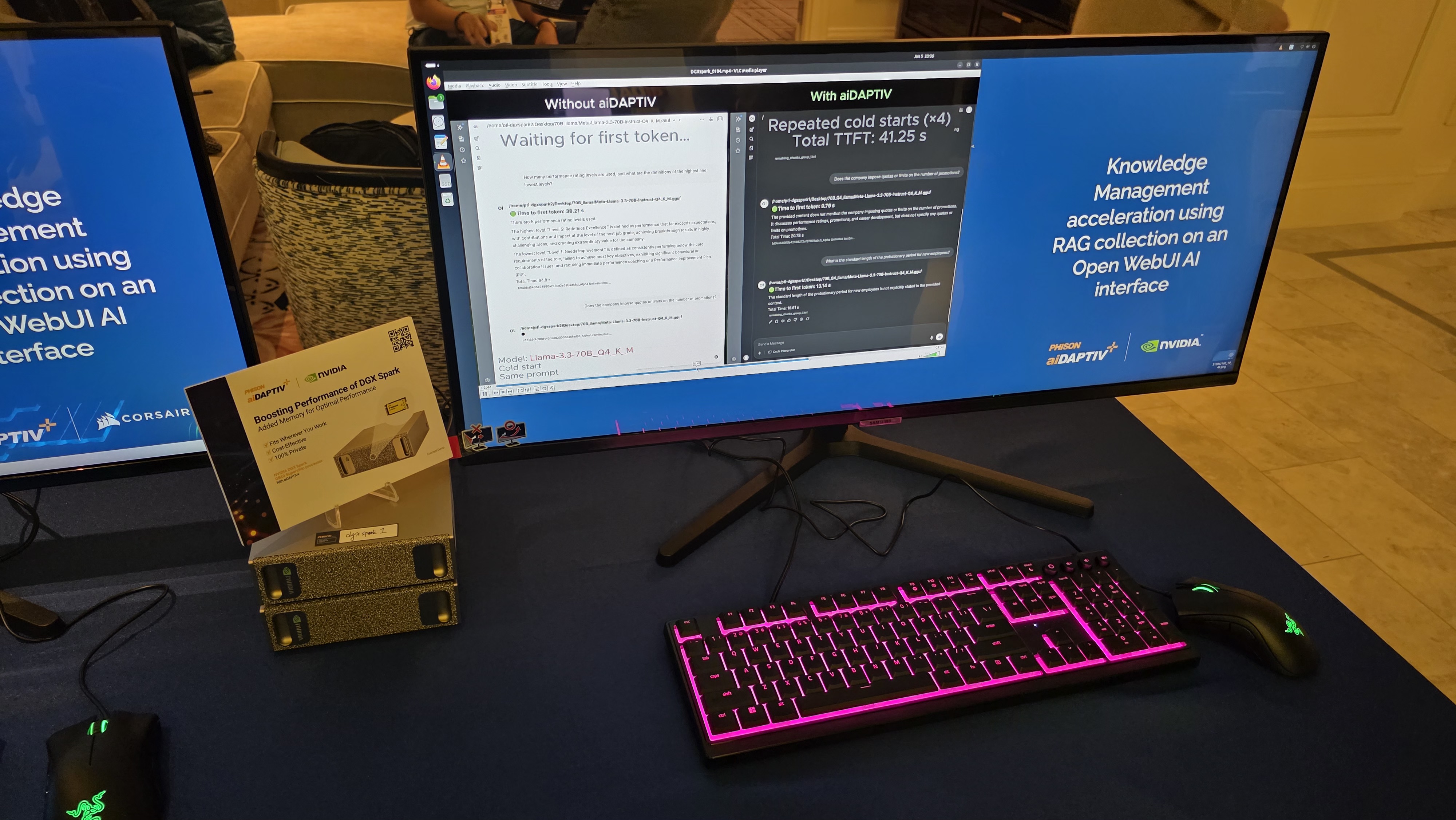 Phison's aiDAPTIV+ demonstration.