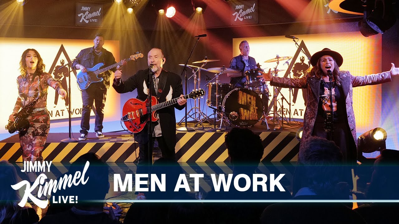 Men At Work Perform Their 1981 Hit 'Who Can It Be Now' on 'Jimmy Kimmel Live'