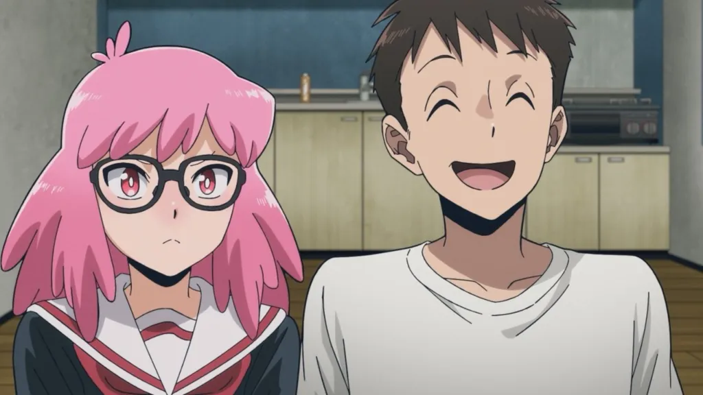 Kazuho frowning and Koichi smiling in My Hero Academia: Vigilantes