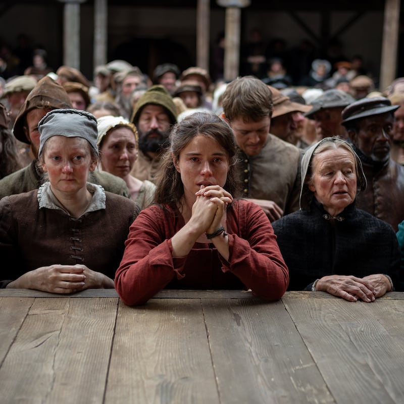 Jessie Buckley portrays William Shakespeare’s wife Agnes – historically known as Anne – in the film adaptation of Maggie O Farrell’s Hamnet. Photograph: Agata Grzybowska /FOCUS FEATURES

