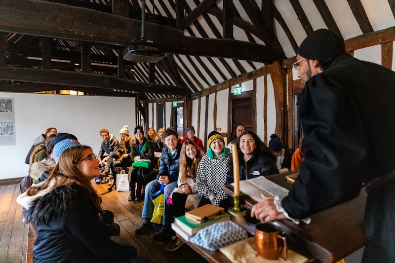 Exterior of Shakespeare's Schoolroom & Guildhall. Photograph: Sara Beaumont Photography