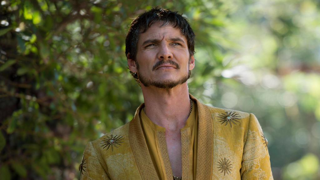 Pedro Pascal as Oberyn Martell looking thoughtful in Game of Thrones