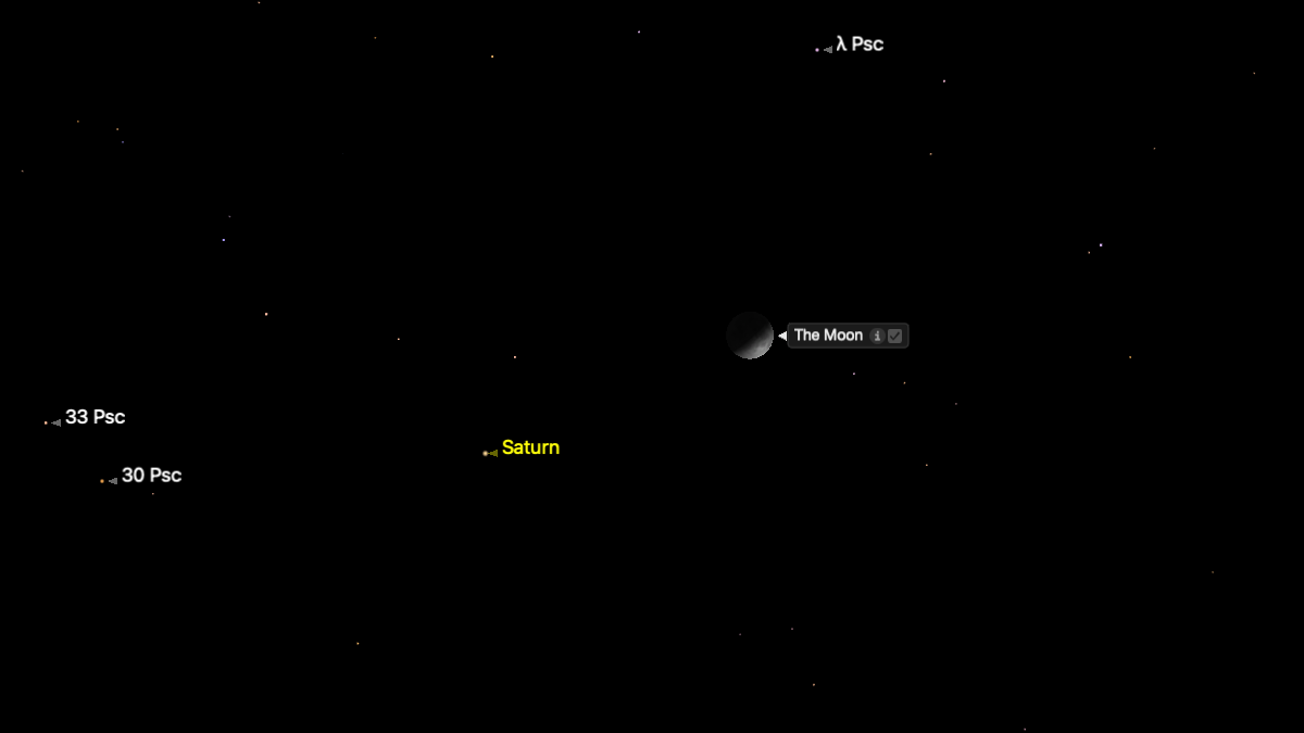 See the moon with Saturn on Dec. 26.
