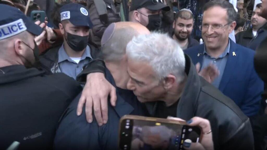 לפיד ובנט בצעדה ועצרת הגיוס הלאומית - כנגד חוק הגיוס בירושלים