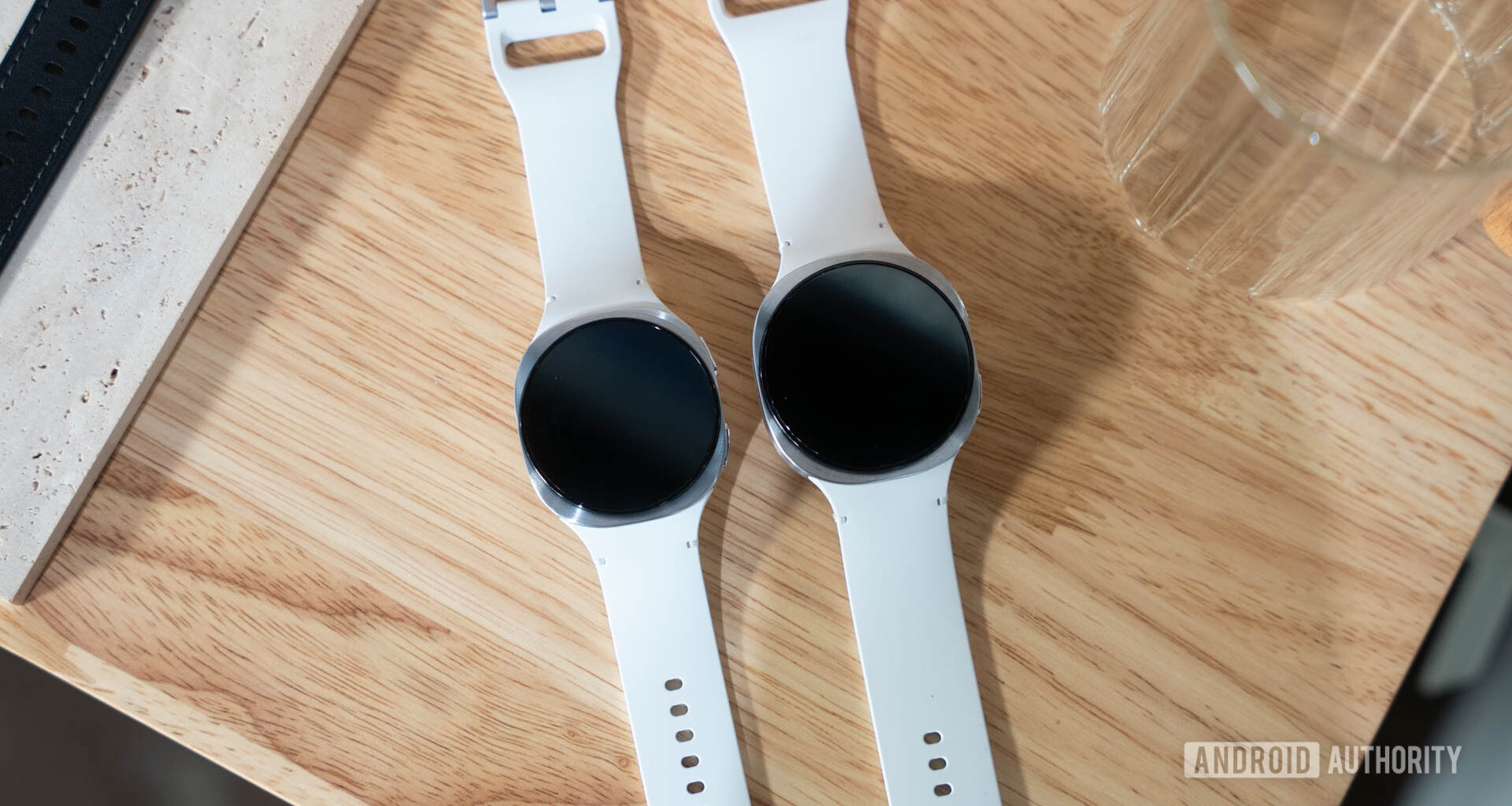 Samsung Galaxy Watch 8 in 40mm next to 44mm model