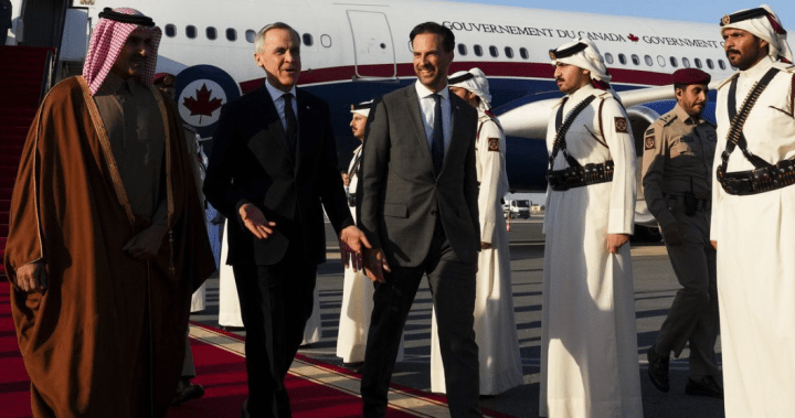 Canada talks trade with Qatar as Carney touches down in Doha - National