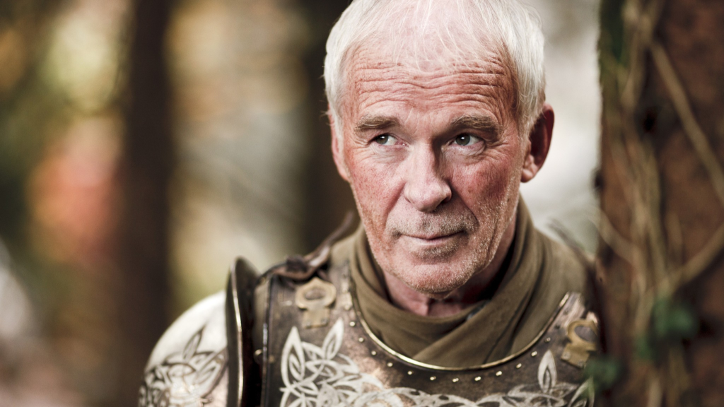 Ser Barristan Selmy smiling in Game of Thrones