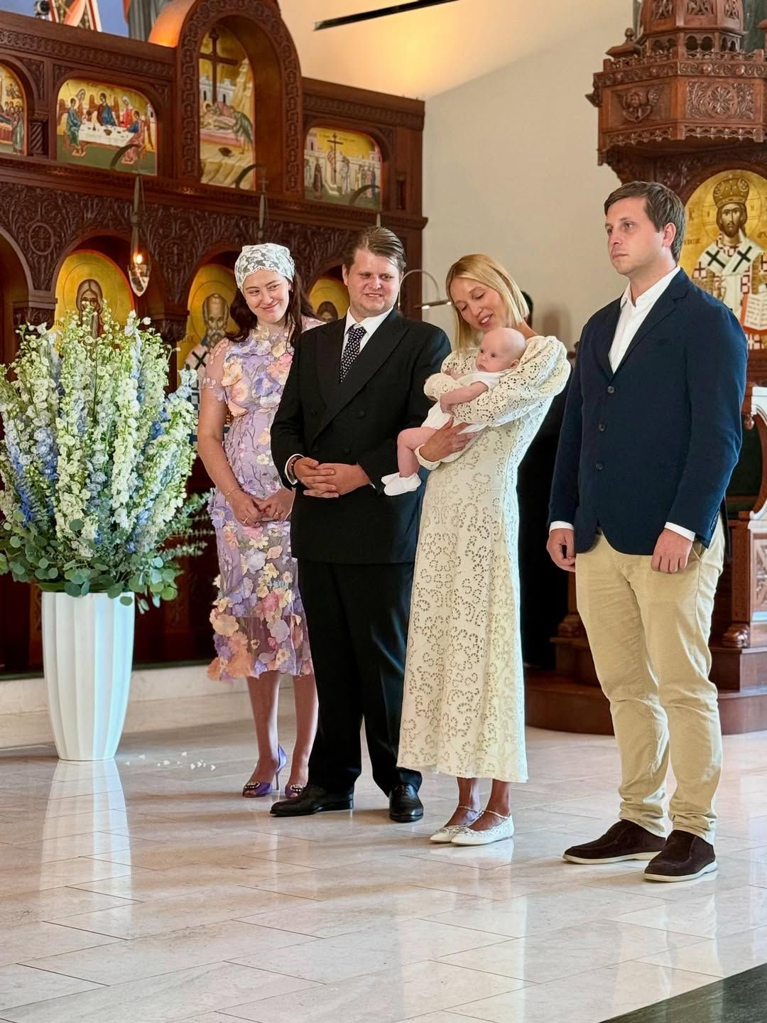 Image may contain Christopher Nixon Cox Maria Olympia of Greece and Denmark Ephrem the Syrian Adult Person and Wedding