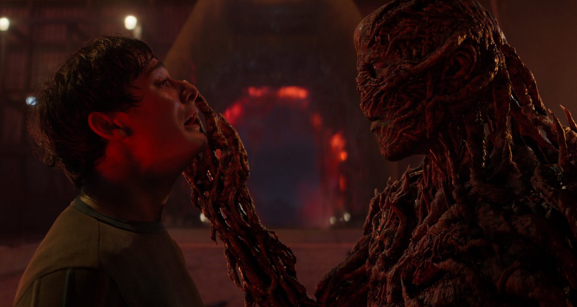 STRANGER THINGS: SEASON 5. Noah Schnapp as Will Byers and Jamie Campbell Bower as Vecna in Stranger Things: Season 5. Cr. COURTESY OF NETFLIX © 2025