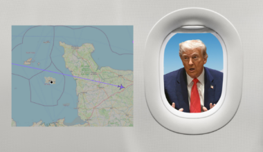 Trump flies over Channel Islands on way to World Economic Forum