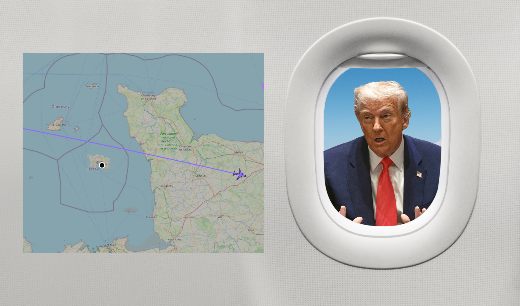 Trump flies over Channel Islands on way to World Economic Forum