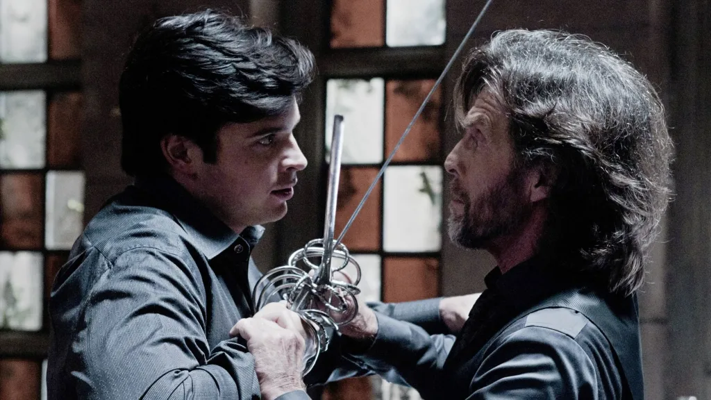 Tom Welling as Clark Kent and John Glover as Lionel Luthor in Smallville episode Luthor (Season 10, Episode 10)