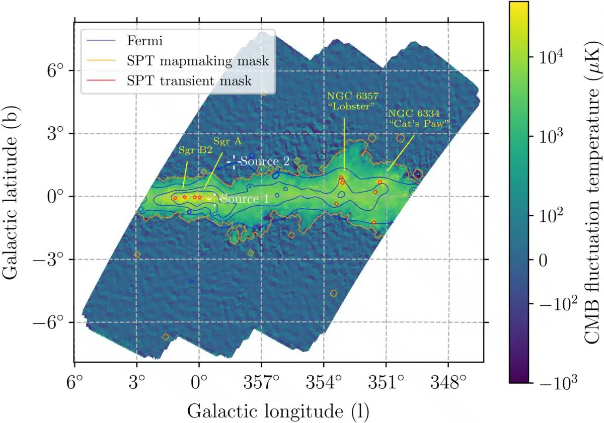 Two Year Spt 3g Average At 150 ghz In Galactic View.
