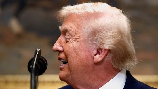 US President Donald Trump makes an announcement about lowering the cost of drug prices, at the Roosevelt Room of the White House in Washington, D.C., U.S., December 19, 2025. (REUTERS)